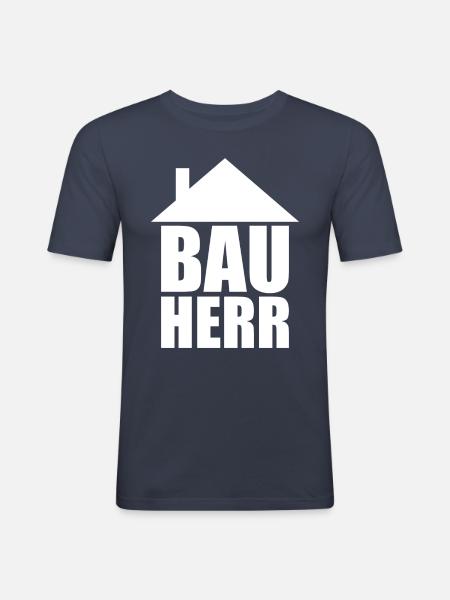 Bauherr Hausbau - Männer Slim Fit T-Shirt - Navy