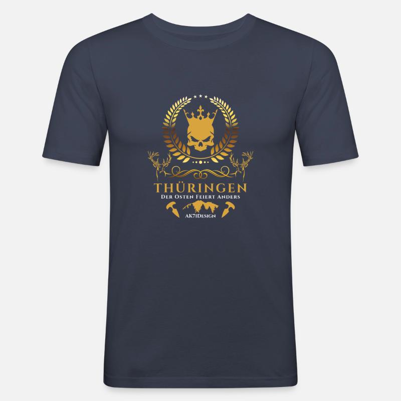 Thüringen-Der Osten feiert anders ! - Männer Slim Fit T-Shirt - Navy
