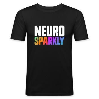 Neuro Sparkly Neurodiversität Autismus Bewusstsein - Männer Slim Fit T-Shirt - Schwarz - Vorne - Nik (191cm)