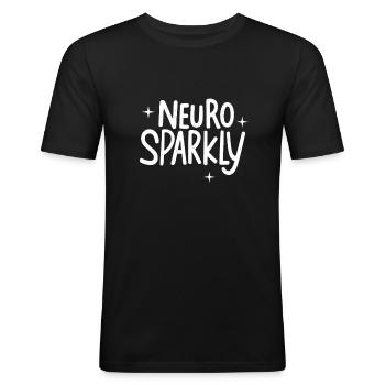 Neuro Sparkly Neurodiversity Autism Awareness - Men's Slim Fit T-Shirt - black - Front - Nik (191cm)