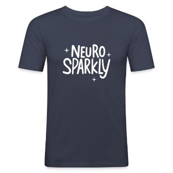 Neuro Sparkly Neurodiversity Autism Awareness - Men's Slim Fit T-Shirt - navy - Front - Nik (191cm)