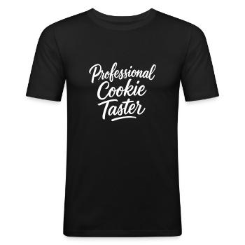 Professioneller Cookie-Verkoster - Männer Slim Fit T-Shirt - Schwarz - Vorne - Nik (191cm)