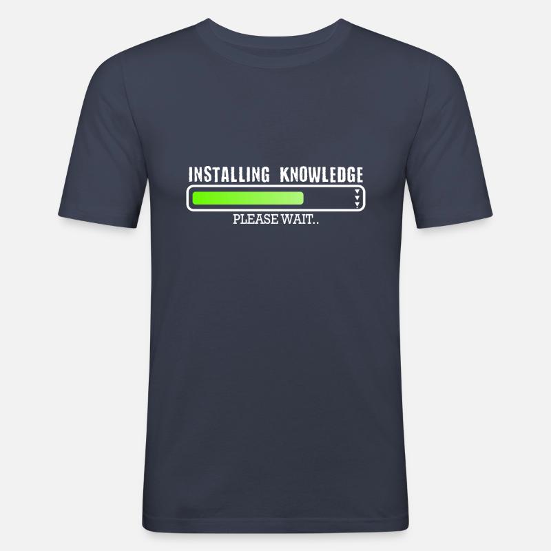 Installing Knowledge please wait - Men's Slim Fit T-Shirt - navy