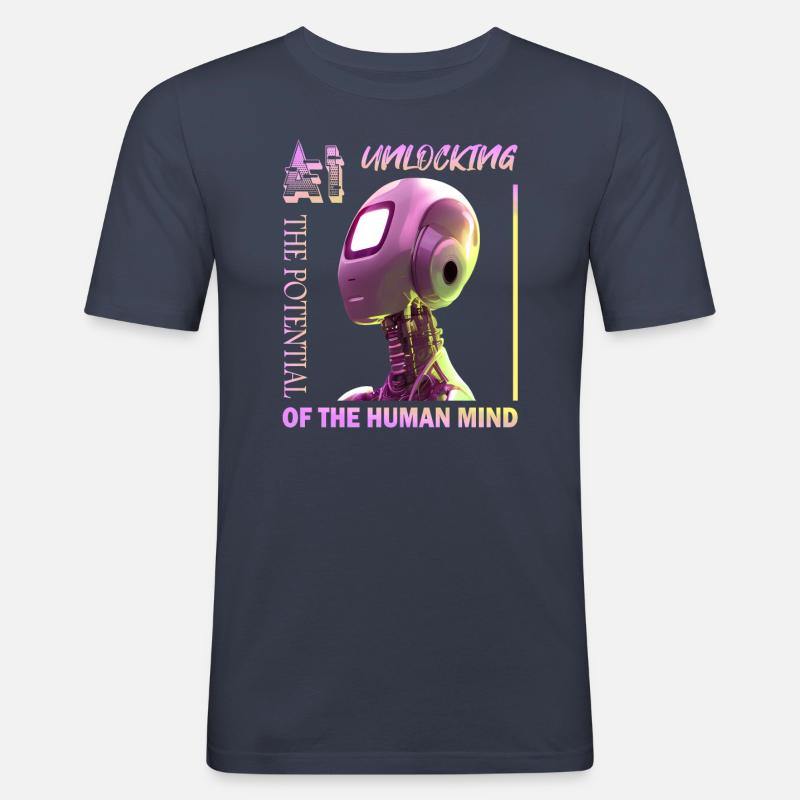 Unlocking Potential with AI - Männer Slim Fit T-Shirt - Navy