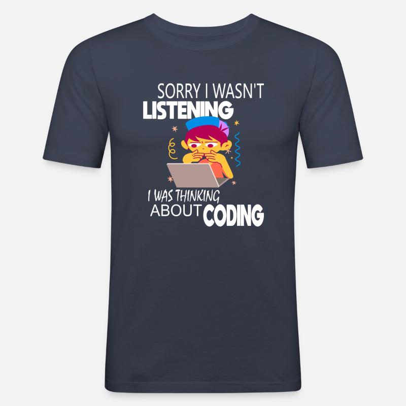 Programmeur codeur de codage - T-shirt près du corps Homme - bleu marine