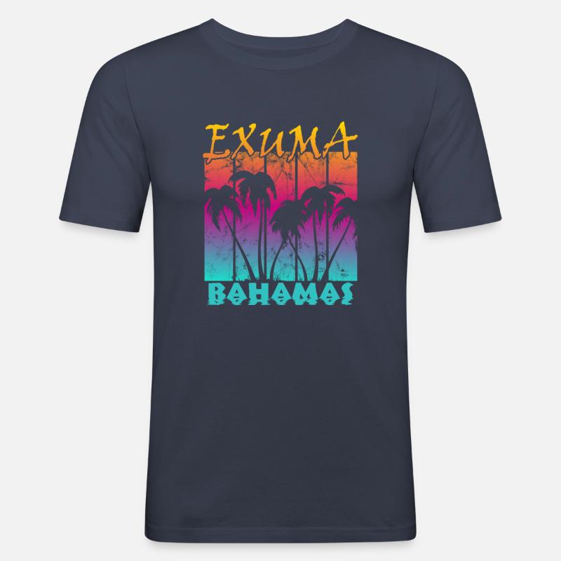 Exuma Bahamy - Obcisła koszulka męska - granatowy