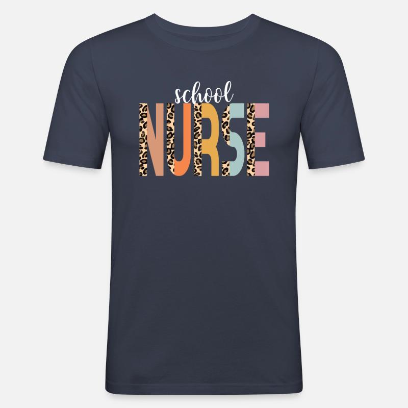 Krankenschwester School Krankenschwester Cheetah P - Männer Slim Fit T-Shirt - Navy