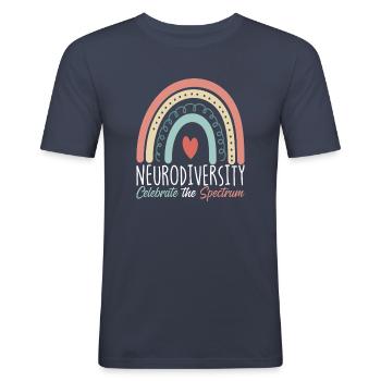 Neurodiversit�t feiern den Spektrum -Autismus - Männer Slim Fit T-Shirt - Navy - Vorne - Nik (191cm)
