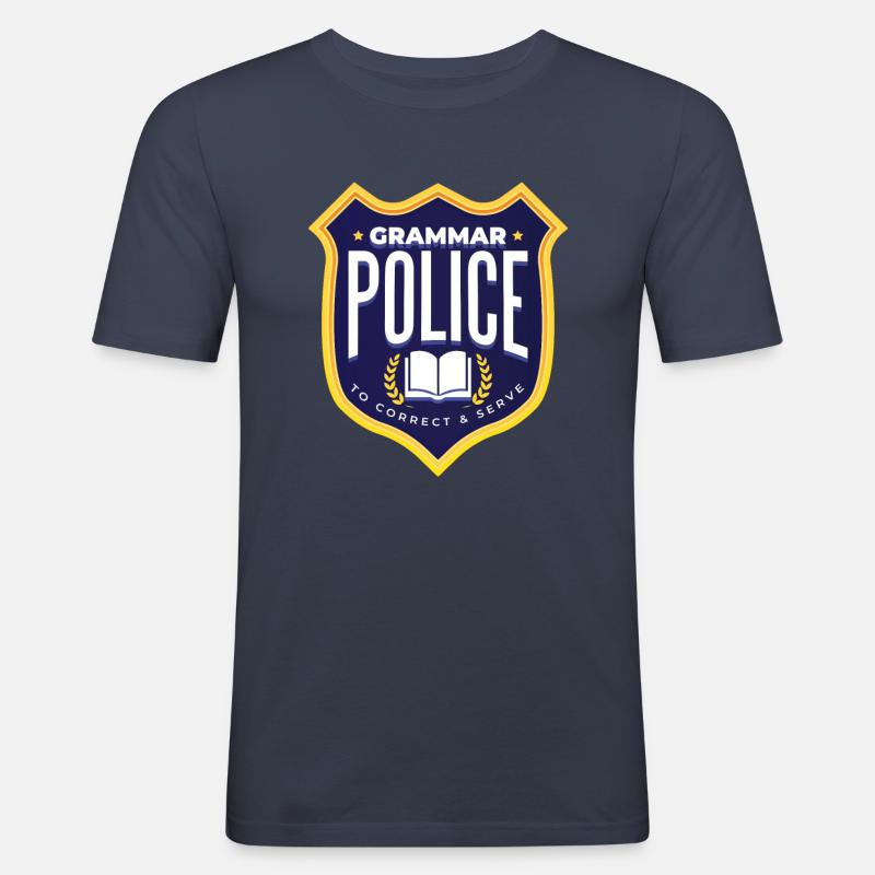 Grammatikpolizeikost�m Halloween Grammatikpolizei - Männer Slim Fit T-Shirt - Navy