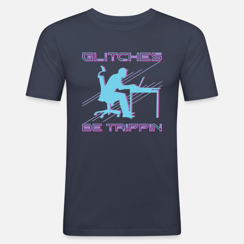St�rungen sein trippin lustiger Computerprogrammie - Männer Slim Fit T-Shirt - Navy
