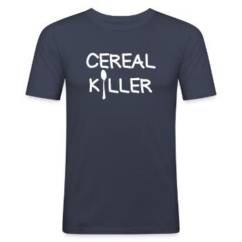 Müsli Killer Frühstück Müsli Liebes Müsller Killer - Männer Slim Fit T-Shirt - Navy - Vorne - Nik (191cm)