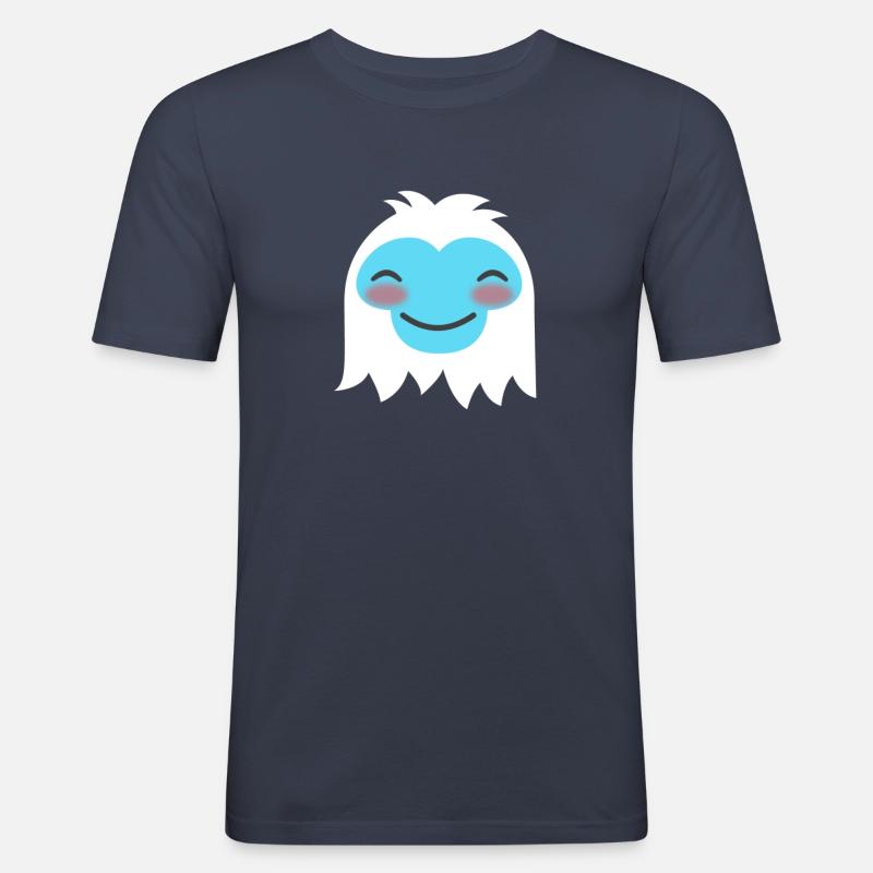 Errötend abscheuliche Schneemann -Emoticonblushing - Männer Slim Fit T-Shirt - Navy