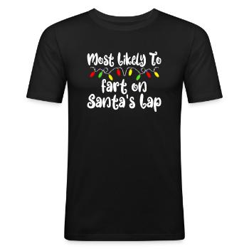 Très probablement en train de péter sur les genoux du Weihn - T-shirt près du corps Homme - noir - Devant - Nik (191cm)