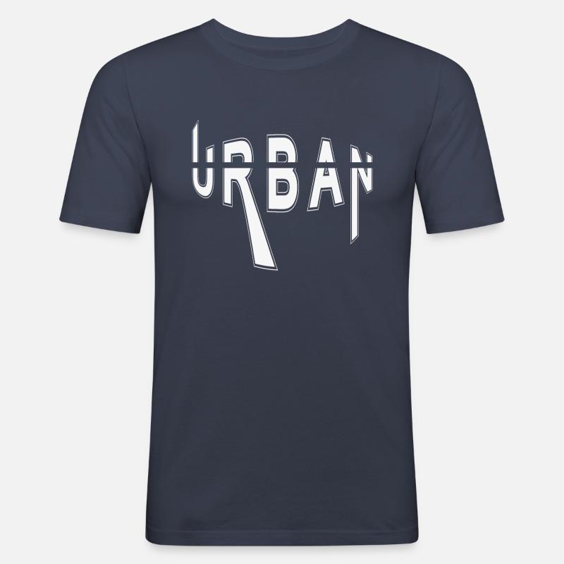 Städtisch - Männer Slim Fit T-Shirt - Navy