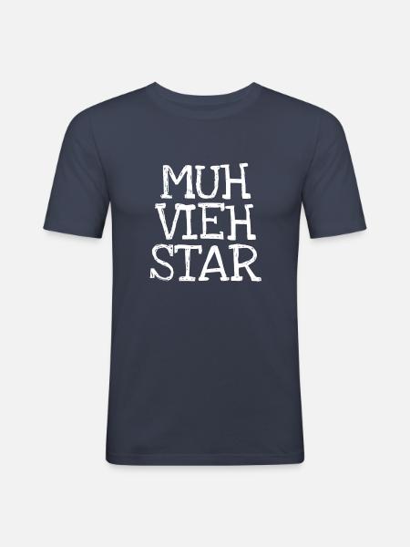 Muh Vieh Star - Männer Slim Fit T-Shirt - Navy
