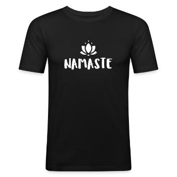 Namaste - Men's Slim Fit T-Shirt - black - Front - Nik (191cm)