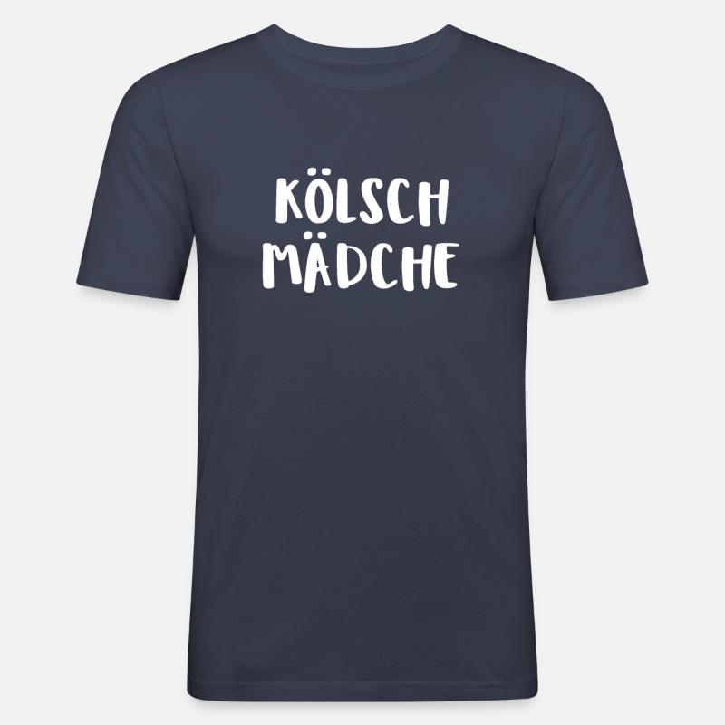 Kölsch Mädche - Männer Slim Fit T-Shirt - Navy