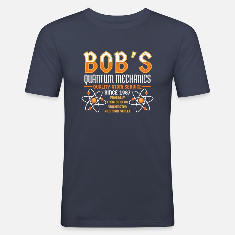 Bob's Quantum Mechanics University Physics - Maglietta aderente da uomo - navy