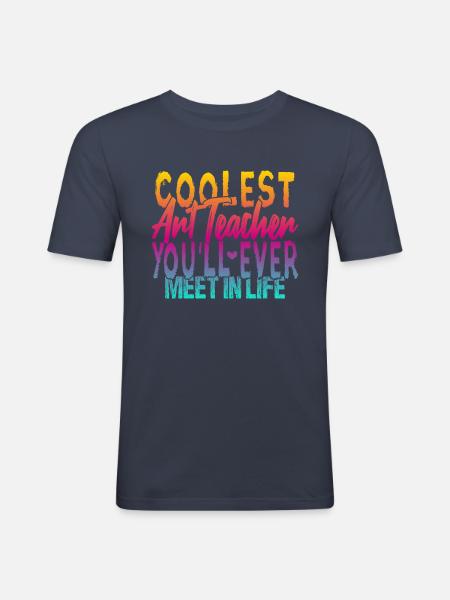 Der coolste Kunstlehrer - Männer Slim Fit T-Shirt - Navy