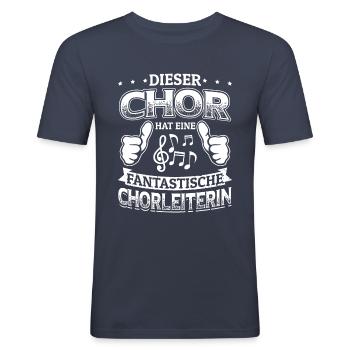 Dieser Chor - Fantastische Chorleiterin Chöre - Männer Slim Fit T-Shirt - Navy - Vorne - Nik (191cm)