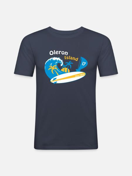 Ile d'Oléron - T-shirt près du corps Homme - bleu marine