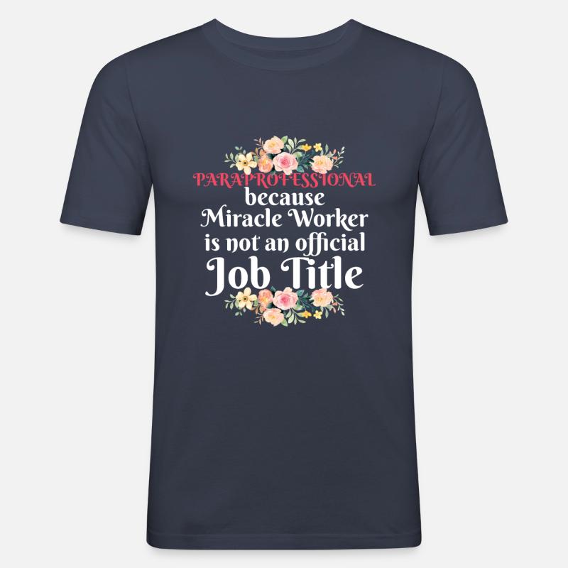 Wunderarbeiter paraprofessional Geschenkprofi - Männer Slim Fit T-Shirt - Navy
