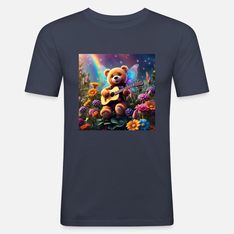 Teddybär singt dir ein Lied - Männer Slim Fit T-Shirt - Navy