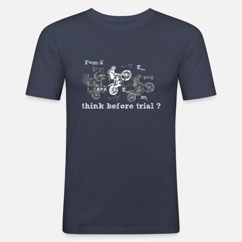 Think before Trial? - Männer Slim Fit T-Shirt - Navy