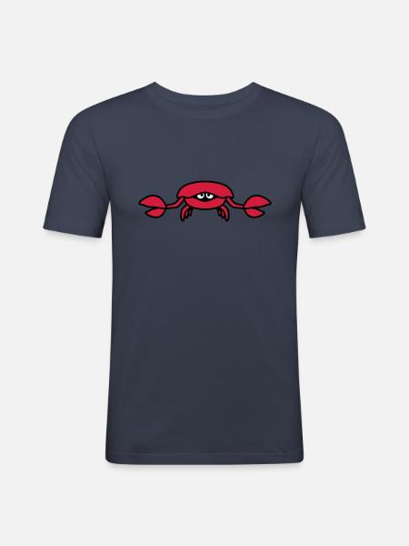 underwater_crab_3c - Männer Slim Fit T-Shirt - Navy