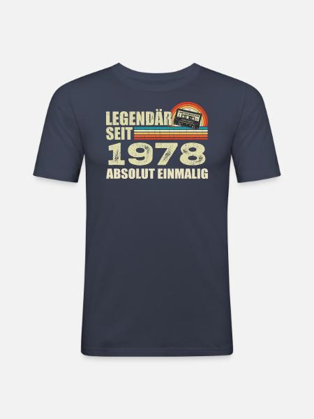 Légendaire depuis 1978 - absolument unique - T-shirt près du corps Homme - bleu marine
