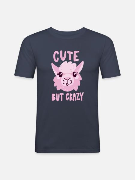 Cute But Crazy - Männer Slim Fit T-Shirt - Navy