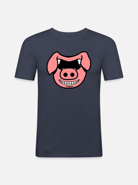Cool pig - Men's Slim Fit T-Shirt - navy