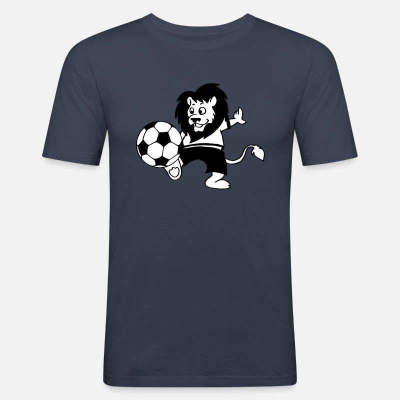 Fussball-Löwe - Männer Slim Fit T-Shirt - Navy