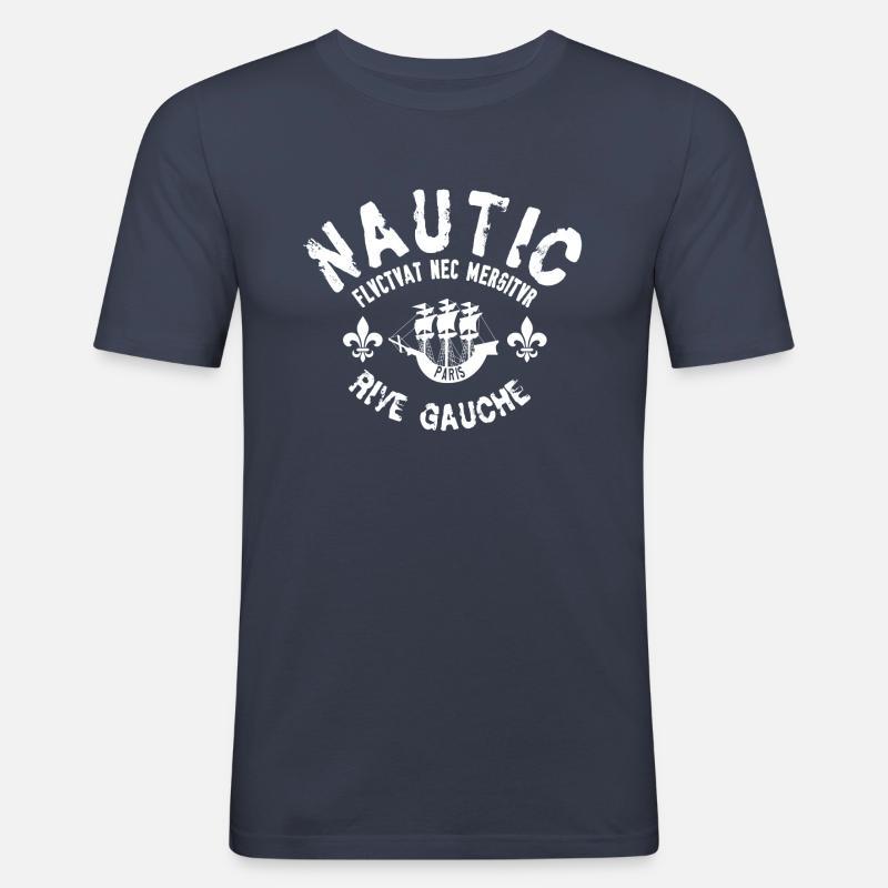 Nautic Paris - Männer Slim Fit T-Shirt - Navy