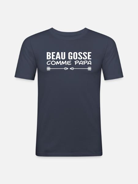 Handsome like dad - Men's Slim Fit T-Shirt - navy