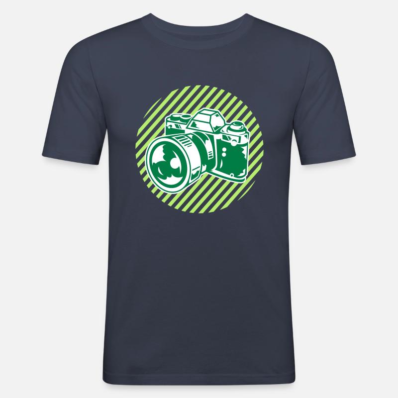 camera2 - Männer Slim Fit T-Shirt - Navy