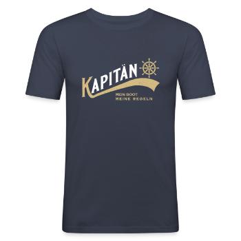 Captain - Men's Slim Fit T-Shirt - navy - Front - Nik (191cm)