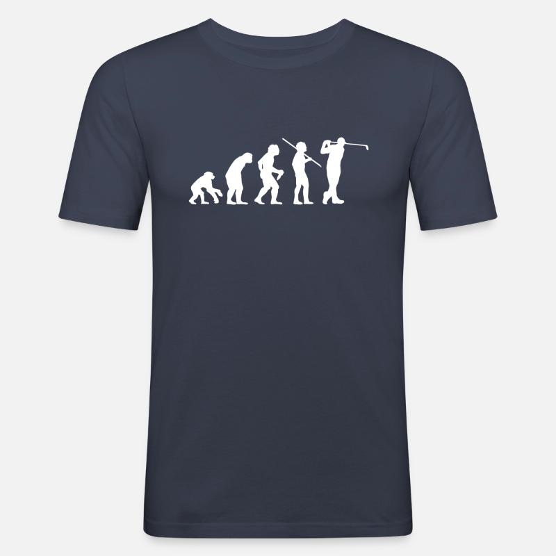 Evolution Golf Golfspieler Golfer - Männer Slim Fit T-Shirt - Navy