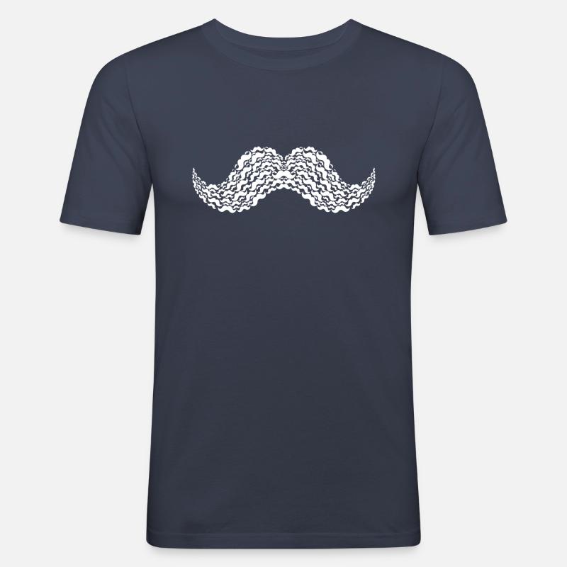 Moustache Overload - Männer Slim Fit T-Shirt - Navy