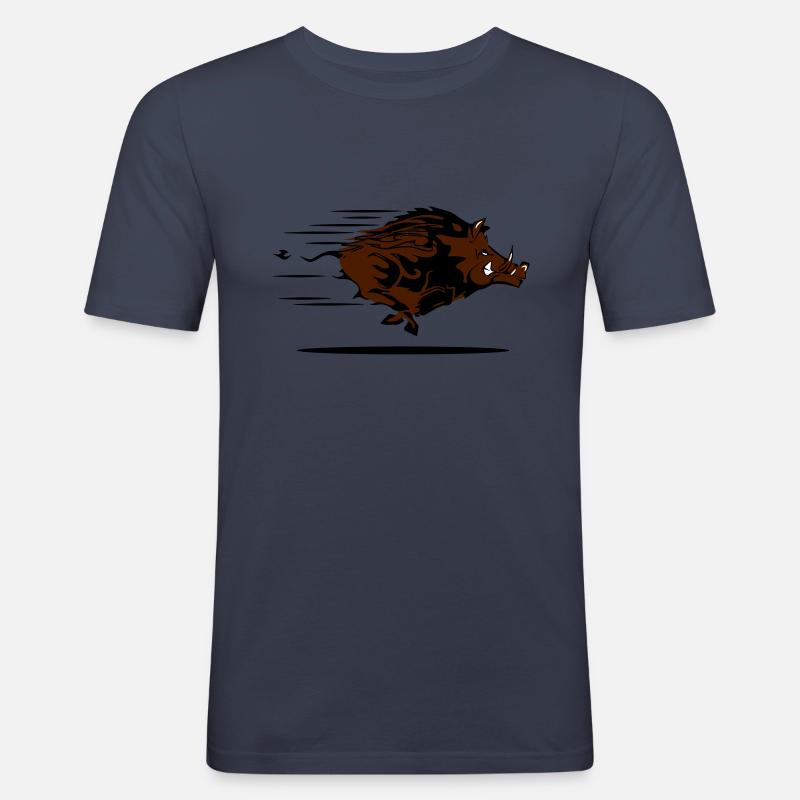 cinghiale - Maglietta aderente da uomo - navy