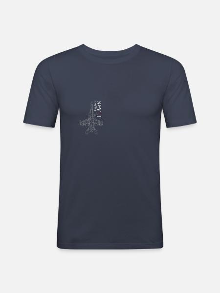 Kampfflugzeug Hornet - Männer Slim Fit T-Shirt - Navy