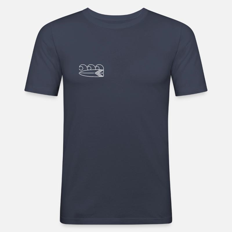 Surfbrett - Männer Slim Fit T-Shirt - Navy