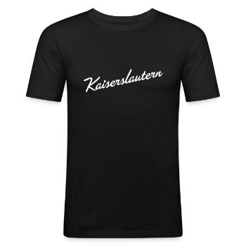 Kaiserslautern - Männer Slim Fit T-Shirt - Schwarz - Vorne - Nik (191cm)