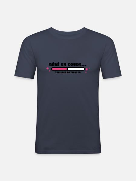 bébé en cours - T-shirt près du corps Homme - bleu marine