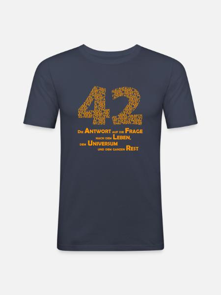 THE answer - 42 - Men's Slim Fit T-Shirt - navy