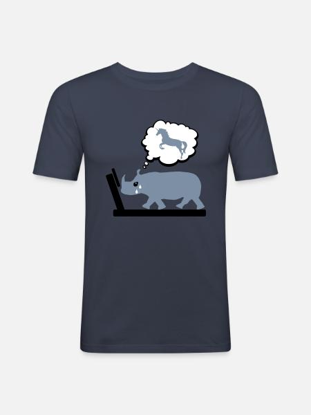 Fitness - Männer Slim Fit T-Shirt - Navy