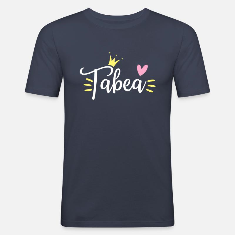 Tabea Name Krone - Männer Slim Fit T-Shirt - Navy