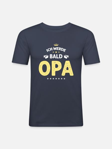 Ich werde bald Opa - Männer Slim Fit T-Shirt - Navy