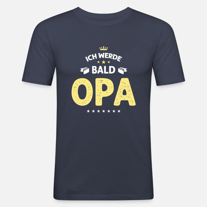 Ich werde bald Opa - Männer Slim Fit T-Shirt - Navy