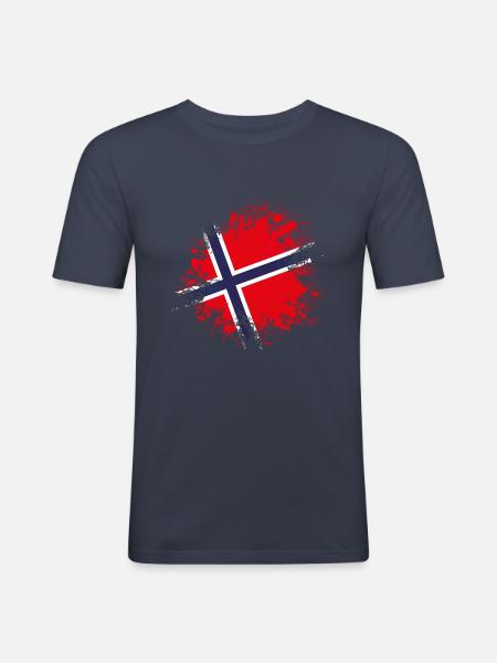 Norway flag - Men's Slim Fit T-Shirt - navy